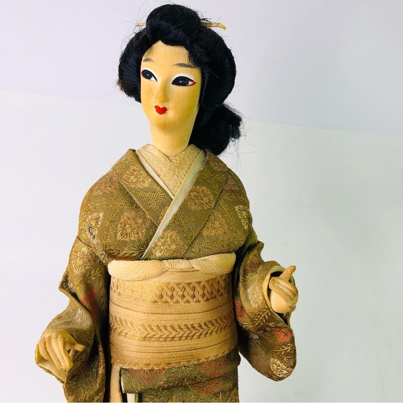 Vintage Harusame Nishi Geisha Standing Doll 15" Japanese Lady Figurine in Kimono - Picture 5 of 14
